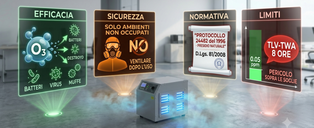 Sanificazione con ozono: efficacia, sicurezza e normativa vigente